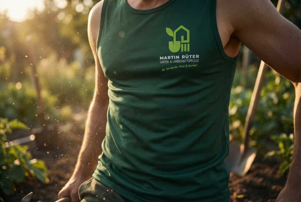 Bedrucktes Arbeitsshirt für Martin Rüter Gartenpflege